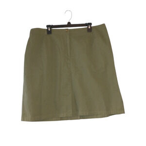 Vintage Rafaella Skirt Olive Green Size 22W Straight Front Cute Retro Spring